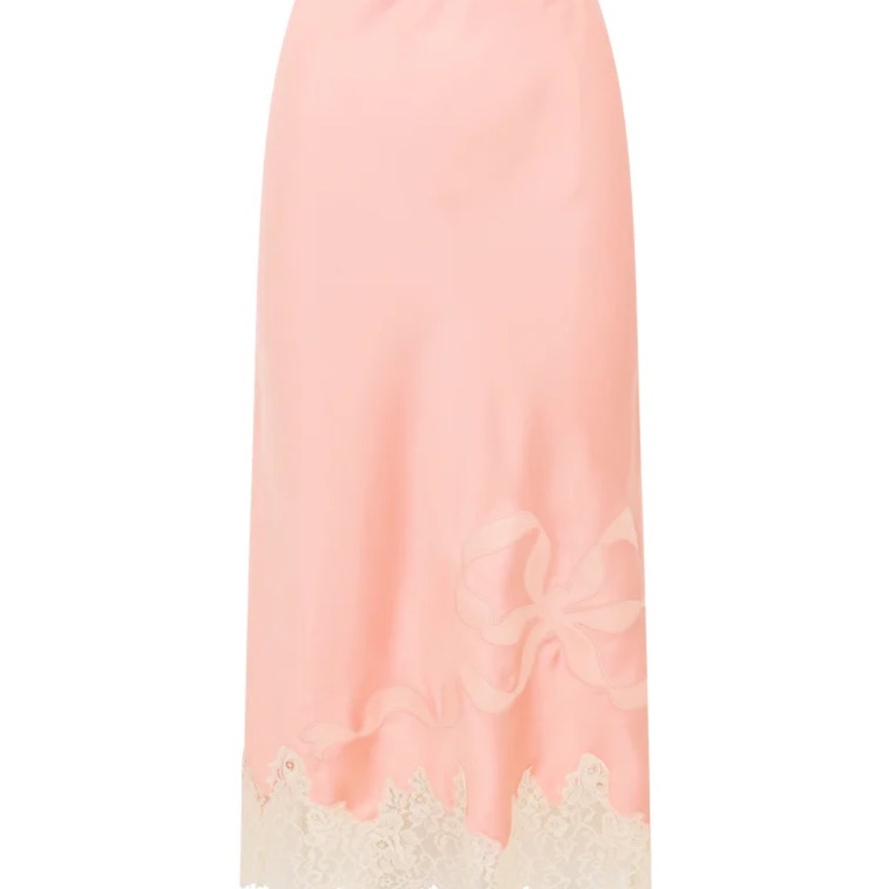 LoveShackFancy Blush Maxi Skirt with Lace